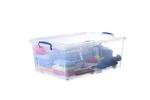 Superio Clear Stackable Storage Container With Wheels And Locking Lid (60 Quart). Fixed Price $78.99.