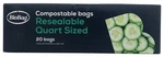 Biobag Resealable Compostable Quart Size Food Storage Bags 20 Count Ct. Fixed Price $83.99.