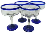 Dos Sue Mexican Hand Blown Set Of 4 Margarita Glasses C.... Fixed Price $88.57.