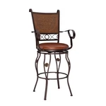 Linon Beatrix 30" Big & Tall Metal Stamped Back Round Swivel Bar Stool Bronze. Fixed Price $218.76.