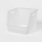 Wave Open Front Bin Clear - Brightroom: Stackable, 21 Volume, 13 Inch. Fixed Price $15.60.