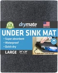 Drymate Premium Under Sink Mat, Waterproof Cabinet 24"W X 29"L, Charcoal. Fixed Price $23.23.