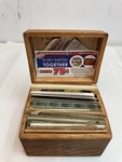 Antique Wooden Recipe Or Index Card Box Solid Oak With Dovetail Joints.. Fixed Price $34.99.
