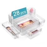Vtopmart 28 Pcs Clear Plastic Drawer Organizers Set 4-SIZE Bathroom Vanity Stora. Fixed Price $40.21.