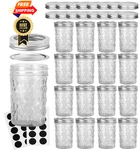 Verones Mason Jars 8 Oz, Canning Jelly With 16PACK, Green,silver. Fixed Price $44.99.