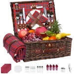 Neti Wicker Picnic Basket For 4 Insulated Cooler Waterproof Blanket Large. Fixed Price $89.64.