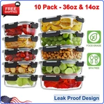 10 Pack Borosilicate Glass Meal Prep Containers With Locking Lids, Storage. Fixed Price $35.57.