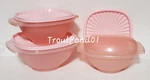 Tupperware Servalier Set 3 Small Serving Candy Floss Pink Lids 4 6. Fixed Price $42.99.