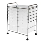 Seville Classics 12-DRAWER Organizer Cart, White. Fixed Price $82.99.