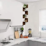 5 Tier Corner Shelf Wall Mount Zig Zag Storage Rack Shelves Floating Display New. Fixed Price $33.47.