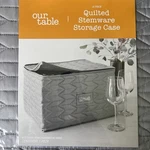 Our Table Quilted Stemware Storage Case 12 Wine Glasses Gray 13.2 X16 X10 New. Fixed Price $22.99.