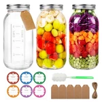 Urspeedteklive 64 Oz Wide Mouth Mason Jars With 4.5 X 3.2 9.2 Inches, Clear. Fixed Price $31.70.