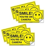 (set Of 6) Smile You're On Camera Sticker 2" X 4" -durable Self Adhesive .... Fixed Price $9.95.