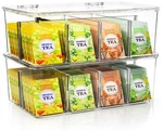 2PACK Clear Stackable Tea Bag Organizers With Lids For Kitchen & Pantry. Fixed Price $32.78.