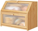 Bread For Kitchen Counter, Large Bamboo Double Layer Box, Wood.... Fixed Price $48.68.