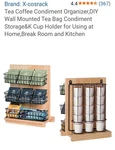 X-cosrack Tea Bag K-cup Storage Organizer Wire Basket Counter Wall Mount New. Fixed Price $29.99.
