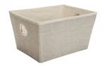 Simplify Medium Beige Faux Jute Grommet Storage Tote Bin - L13"X W10.8"X H7.5". Fixed Price $27.99.