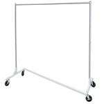 Durable Garment Rack Rolling Clothing Storage Shelf With Z-base Design. Fixed Price $47.58.