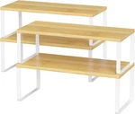 4 Pack Kitchen Cupboard Organizer Stackable Expandable Storage Shelf Rack Pantry. Fixed Price $24.99.