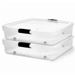 Homz 56 Qt Full/queen Underbed Clear Plastic Latching Storage Container, 2 Pack. Fixed Price $72.99.
