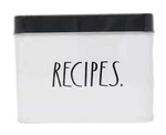 Rae Dunn Tin Container Boutique Recipes Box With 24 Cards & 9 Tabbed Dividers. Fixed Price $48.39.