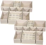 Tenabort 21 Pack Foldable Drawer Organizer Dividers Cloth Storage Box Beige. Fixed Price $56.54.