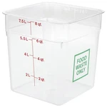 Cambro 8 Qt Clear Polycarbonate Food Waste Management Bin - 3/4"L X 3/4"W. Fixed Price $27.96.