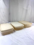 3 Vtg Rubbermaid 7 Cup Servin' Saver Rectangle Storage Containers Almond Lids #6. Fixed Price $39.99.