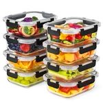 Sorbus Glass Meal Prep Containers With Airtight Lids - 8 Pack. Fixed Price $62.99.