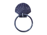 Hampton Nautical Seashell Towel Holder 8.5" Antique Cast Iron, Dark Blue. Fixed Price $17.04.