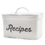 Auldhome Design Rustic White Recipe Box; Enamel For 4X6 Inch Cards,. Fixed Price $31.18.