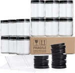 12 Pack, 8 Oz Thick Glass Jars With Lids, Clear Round Candle White. Fixed Price $32.22.