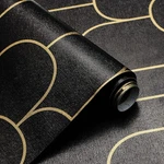 Yasinet Peel And Stick Wallpaper Modern Black Gold 17.3X118.7,. Fixed Price $14.58.