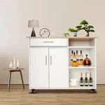 Rolling Kitchen Island Side Table, Trolley Cart With Drawer. Fixed Price $106.25.