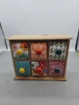 Pioneer Woman Spice & Tea Box Flea Market Floral 6 Drawer Acacia Wooded Frame. Fixed Price $39.00.