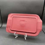 Pyrex 232-PC Burgundy Rectangle Storage Lid 12.5 7.5 Inside Measurement. Fixed Price $5.99.
