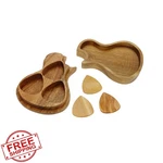 Geesatis 1 Guitar Wood Box W/ 3 Picks Gift Set. Fixed Price $20.00.