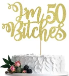 I'm Cake Toppers, Gold Glitter Birthday Party Decorations, Funny 50TH.... Fixed Price $14.44.