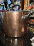 Vintage French Range Co. Large Copper Pot PARIS-11 Lbs, 9.25 High 12 Across. Fixed Price $500.00.