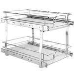 Vevor Tier Pull Out Cabinet Organizer 15"W X 21"D Chrome Slide Shelf. Fixed Price $69.99.