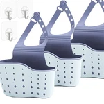 Qtopun Sponge Holder For Sink, 3 Pack Caddy Organizer With Hooks Blue. Fixed Price $18.52.