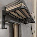 Black Aluminum 50CM Wall Mount Folding Towel Rack Shelf Holder Hook Heavy Duty. Fixed Price $24.49.