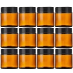 Lil Ray 4 Oz Round Amber Glass Jar With Inner Liners And Black Lid (12PCS). Fixed Price $29.14.