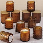 Darjen 12 Pack Amber Jars For Making Candles- 3 Styles Glass Ma.... Fixed Price $45.16.