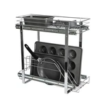 Pull Out Sliding Storage Organizer 2 Tier Chrome Steel Cookware Glidez Household. Fixed Price $179.99.