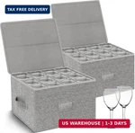 Kukikan Wine Glass Storage Box 2-PACK, Stemware Container Cases, Stackable W/har. Fixed Price $67.48.