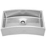 Whitehaus Collection WHNAPCV3218 Apron Kitchen Sink, Brushed Stainless Steel. Fixed Price $1295.99.