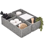 3-SECTION Wicker For Shelves, Hand-woven Round Rope Storage Baskets, .... Fixed Price $41.69.