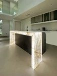 Designer White Onyx Kitchen Countertop Beautiful Backlit Island Worktop Decor. Fixed Price $1004.08.