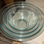 Pyrex Blue Tint Glass Set Mixing Bowls 325,323,322. Fixed Price $10.25.